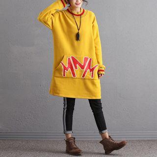 Contrast Stripe Printed Pullover Shift Dress