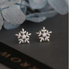 Sterling Silver Snowflake Stud Earring 1 Pair - Silver - One Size