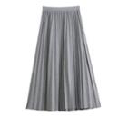Plain Sequined A-line Pleated Midi Skirt