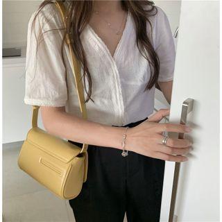 V-neck Plain Lace Oversize Blouse