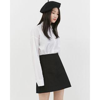 Pocket-front Oversized Cotton Shirt