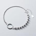925 Sterling Silver Bead Circle Bracelet Silver - One Size