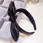 Faux Leather Bow Hair Band