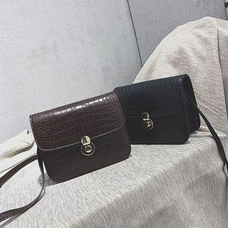 Croc-grain Pattern Satchel