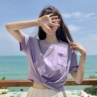 Twist Waist Cropped Tee