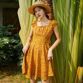 Cap Sleeve Floral Mini Dress