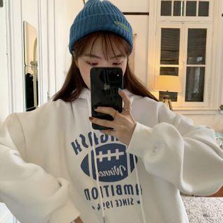 Rugby Letter Print Hoodie