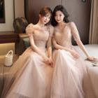 Lace-up Maxi A-line Glitter Mesh Dress (various Designs)