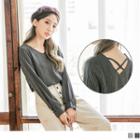 V-neck Striped Cross-back Top