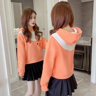 Color Block Cartoon Hoodie