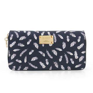 Feather Print Long Wallet