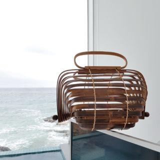 Foldable Bamboo Basket Hand Bag