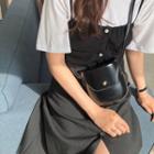 Faux Leather Mini Flap Crossbody Bag