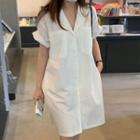 Short Sleeve Pocket Detail Shirt Dress