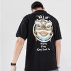 Lion Dance Print Short-sleeve T-shirt