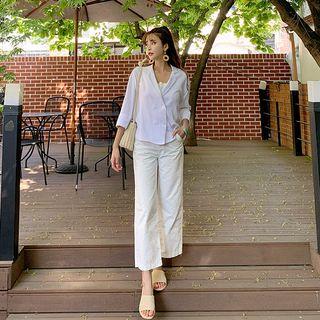 Double-breasted 3/4-sleeve Blazer