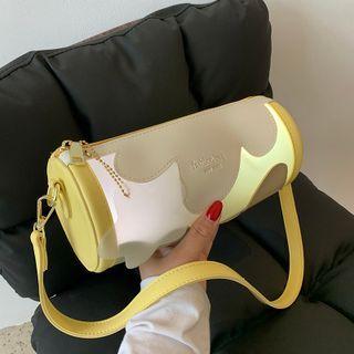 Color Block Panel Barrel Crossbody Bag