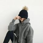 Kangaroo-pocket Oversized Fleece-lined Hoodie Dress