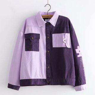 Color-block Puzzle Denim Jacket