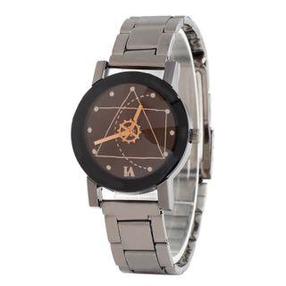 Geometric Print Alloy Bracelet Watch