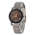 Geometric Print Alloy Bracelet Watch