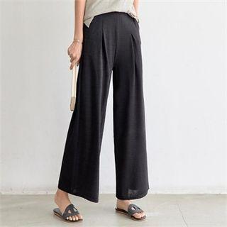 Set Of 2: Pintuck Wide-leg Pants