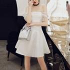 Plain Off-shoulder Mini A-line Dress