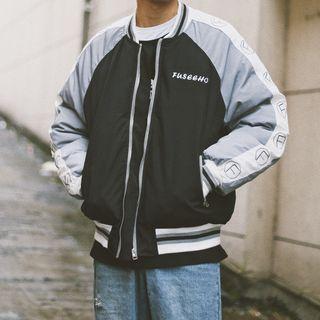 Lettering Padded Baseball Jacket