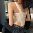 Cable-knit Sleeveless Top White - One Size