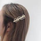 925 Sterling Silver Rhinestone Lettering Hair Clip As Shown In Figure - One Size