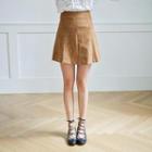 Faux-suede A-line Mini Skirt