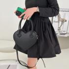 Heart-shape Tote Bag With Strap Black - One Size