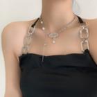 Resin Faux Pearl Pendant Alloy Choker Silver - One Size