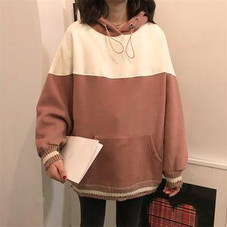 Color Block Oversized Drawstring Hoodie