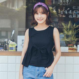 Set: Plain Tank Top + Bow Camisole Top