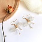 Faux Crystal Bow Dangle Earring 1 Pair - Gold - One Size