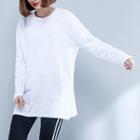 Side-slit Long-sleeve T-shirt