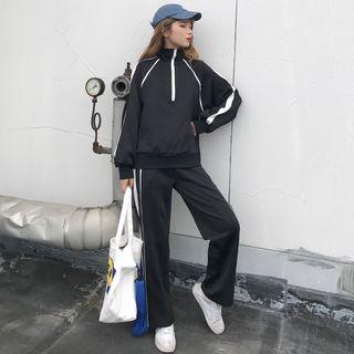Striped Zip-up Pullover / Striped Sweatpants