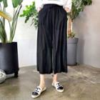 Cropped Textured Wide-leg Pants