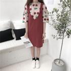 Short-sleeve Printed T-shirt / V-neck Jumper Dress