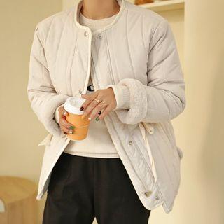 Drawstring-waist Faux-fur Lined Padded Jacket