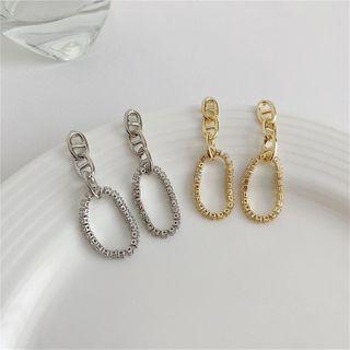 Loop Rhinestone Dangle Earring