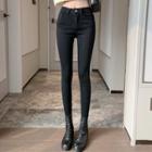Contrast Trim Cropped Cardigan / Cropped Skinny Pants