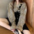 Leopard Short-sleeve Shirt / Suspender Shorts