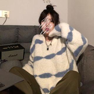 Striped Sweater Blue & White - One Size