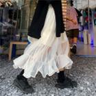Mesh Midi Skirt White - One Size