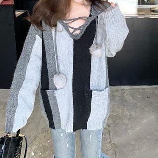 Striped Pom Pom Hoodie (various Designs)
