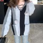 Striped Pom Pom Hoodie (various Designs)