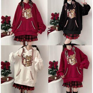 Bear Hoodie / Pleated Skirt