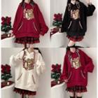 Bear Hoodie / Pleated Skirt